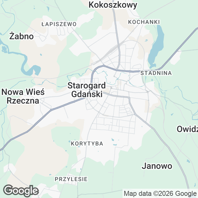 Mapa widoczności gabinetu w Google Maps na frazę „chirurgia stomatologiczna"